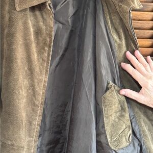 American Classic Colebrook Brown Suede Leather Bomber Jacket Sz XXlg. 3384